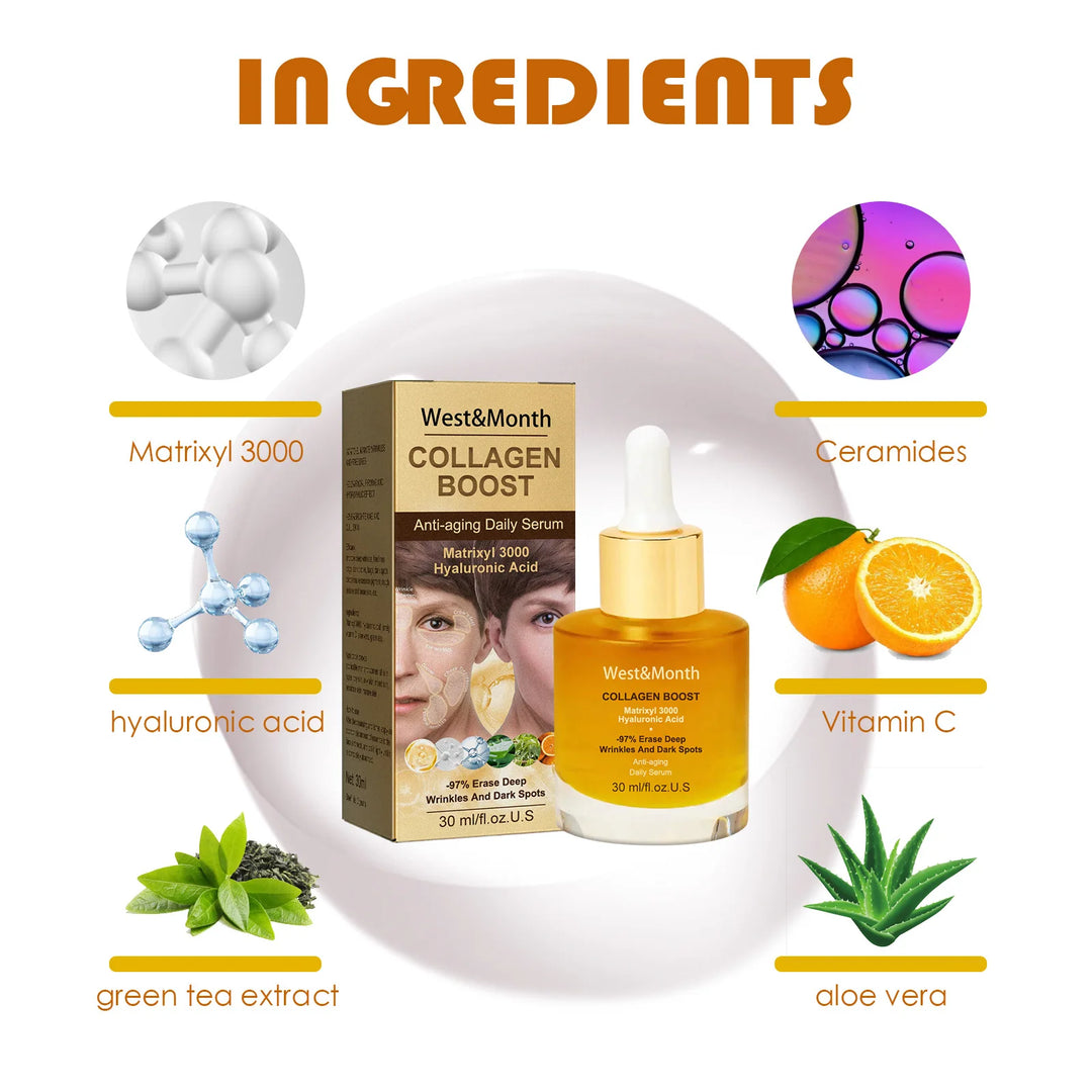 30ml Facial Collagen Serum Whitening Moisturising Fade Fine Lines Anti Wrinkle Anti Ageing Rejuvenate Your Face Cosmetics