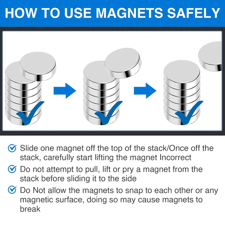 Super Powerful Magnets Strong Disc Magnets for Fridge, DIY, Building, Scientific, Craft, Education, 5x2 8x2 10x2 10x3