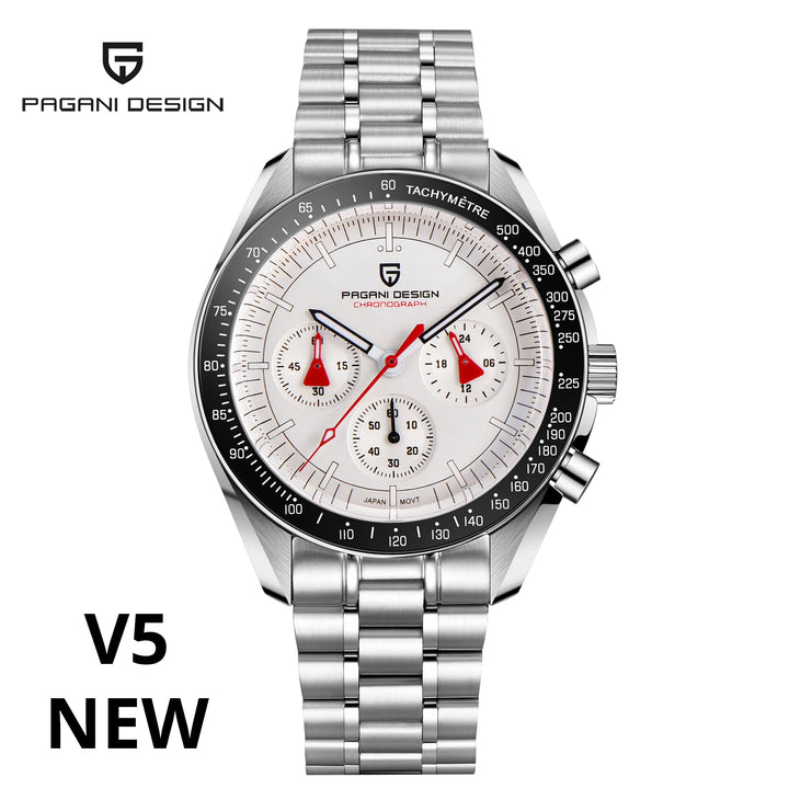 PAGANI DESIGN 2025 Silver Gold Moon Luxury Quartz Watches Men Sport Chronograph Sapphire Crystal Stainless steel Watch For Men