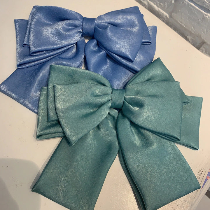Fashion Pink Big Bow Hairpin Women's Bows Hair Accessories Long Ribbon Hair Clip for Girls Sweets Four-layer Satin Chiffon Bow