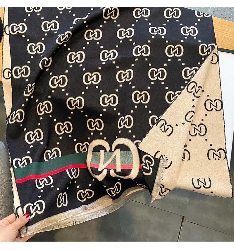 Fashion Double Sides Letters Good Acrylic Cashmere Scarf Shawl Winter Neckerchief Women Summer Travel Cape Wraps Long