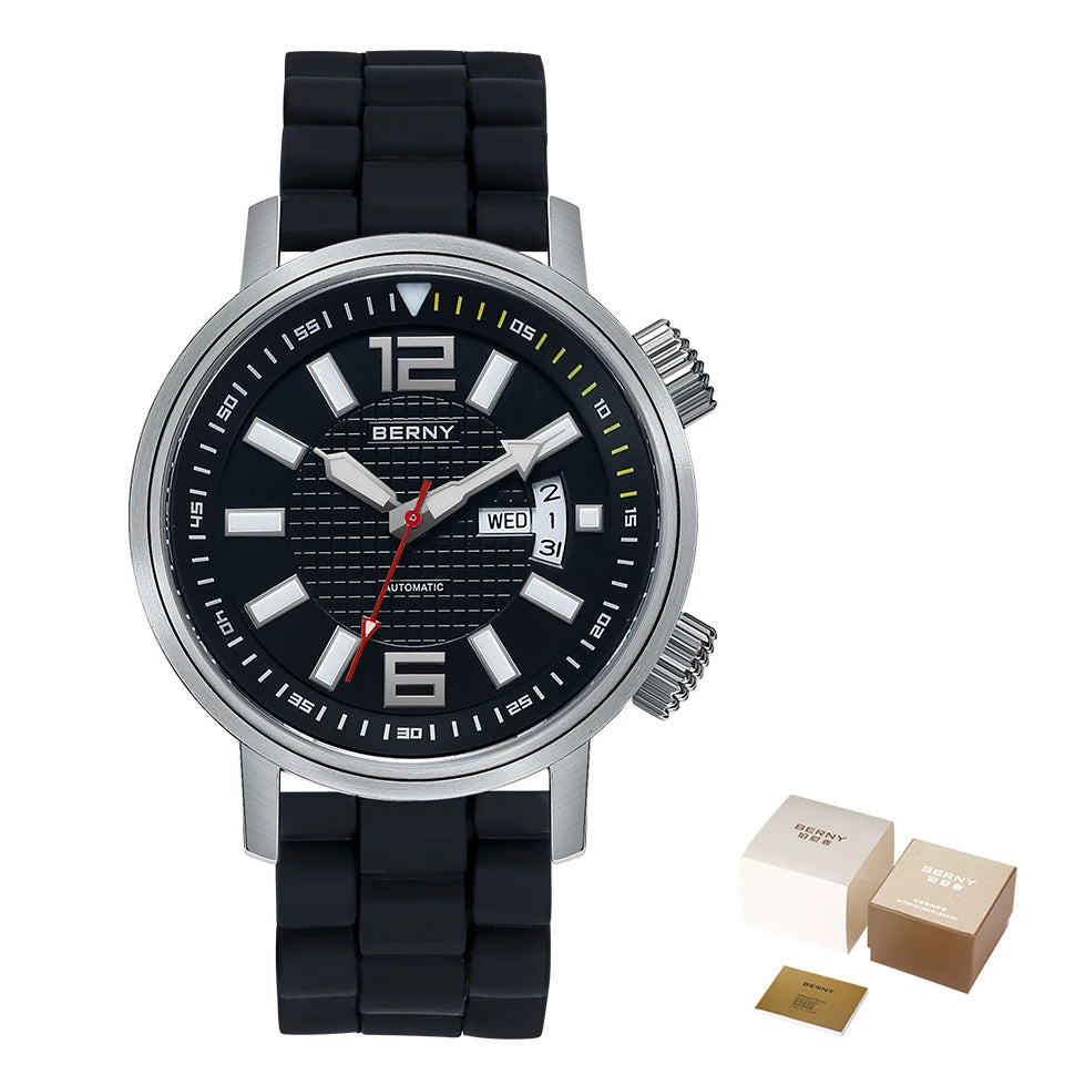 20Bar Diver Automatic Watch For Men Miyota 8205 Super Luminous Sapphire Swim Sport Mechanical Automatic Self Winding Wristwatch