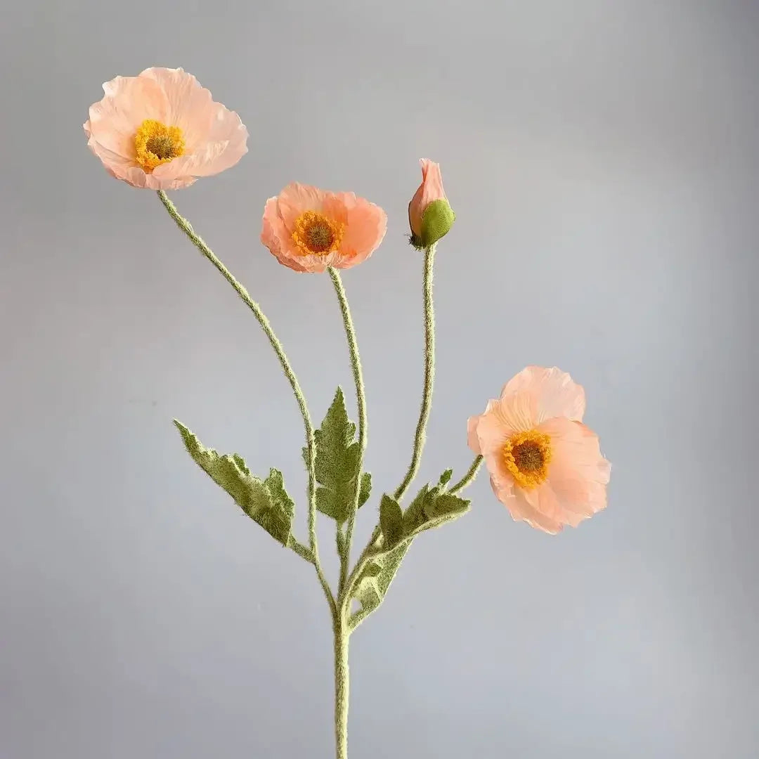 Artificial Silk Poppy Flowers Bouquet