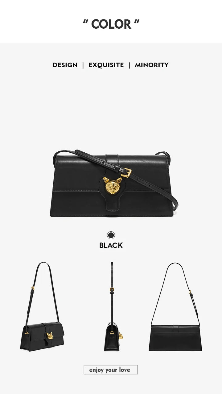 BAFELLI CAT 2025 NEW WOMEN'S BAG LUXURY BRAND FASHION RETRO STYLE DENIM TRENDING SHOULDER CLUTCH FEMALE LEATHER FLAP PURSE