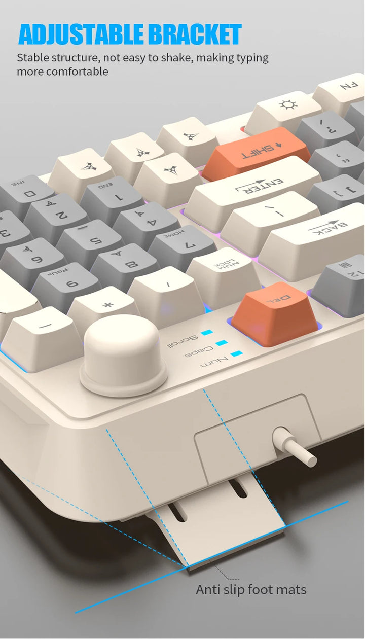 K820 USB Wired Game Keyboard Mouse Set Illuminated Desktop/Laptop Home Office Female Male Keyboard