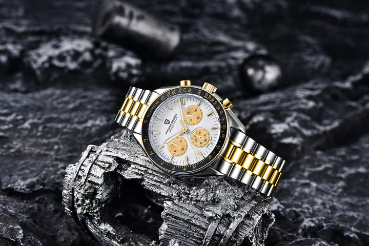 PAGANI DESIGN 2025 Silver Gold Moon Luxury Quartz Watches Men Sport Chronograph Sapphire Crystal Stainless steel Watch For Men