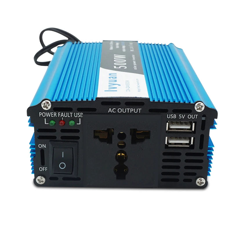 500W DC 12V To AC 110V 220V 50Hz 60Hz Car Power Inverter Automatic Transformer Adapter Dual USB EU US Universal Socket Converter