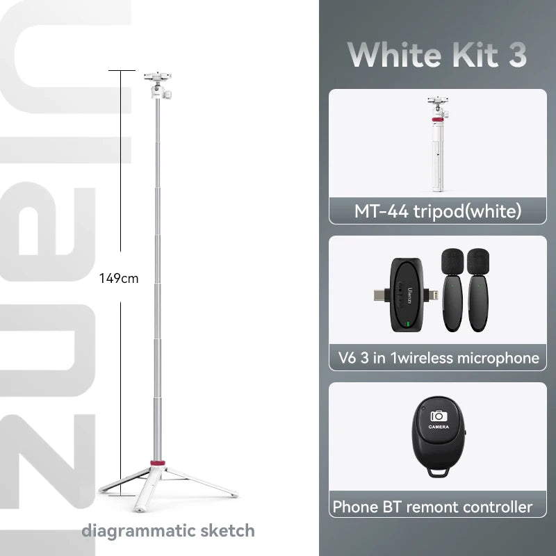 Ulanzi MT-44 Extend Livestream Tripod Stand 42inch Tripod with Phone Mount Holder Vertical Shooting Phone DSlR Camera Tripods