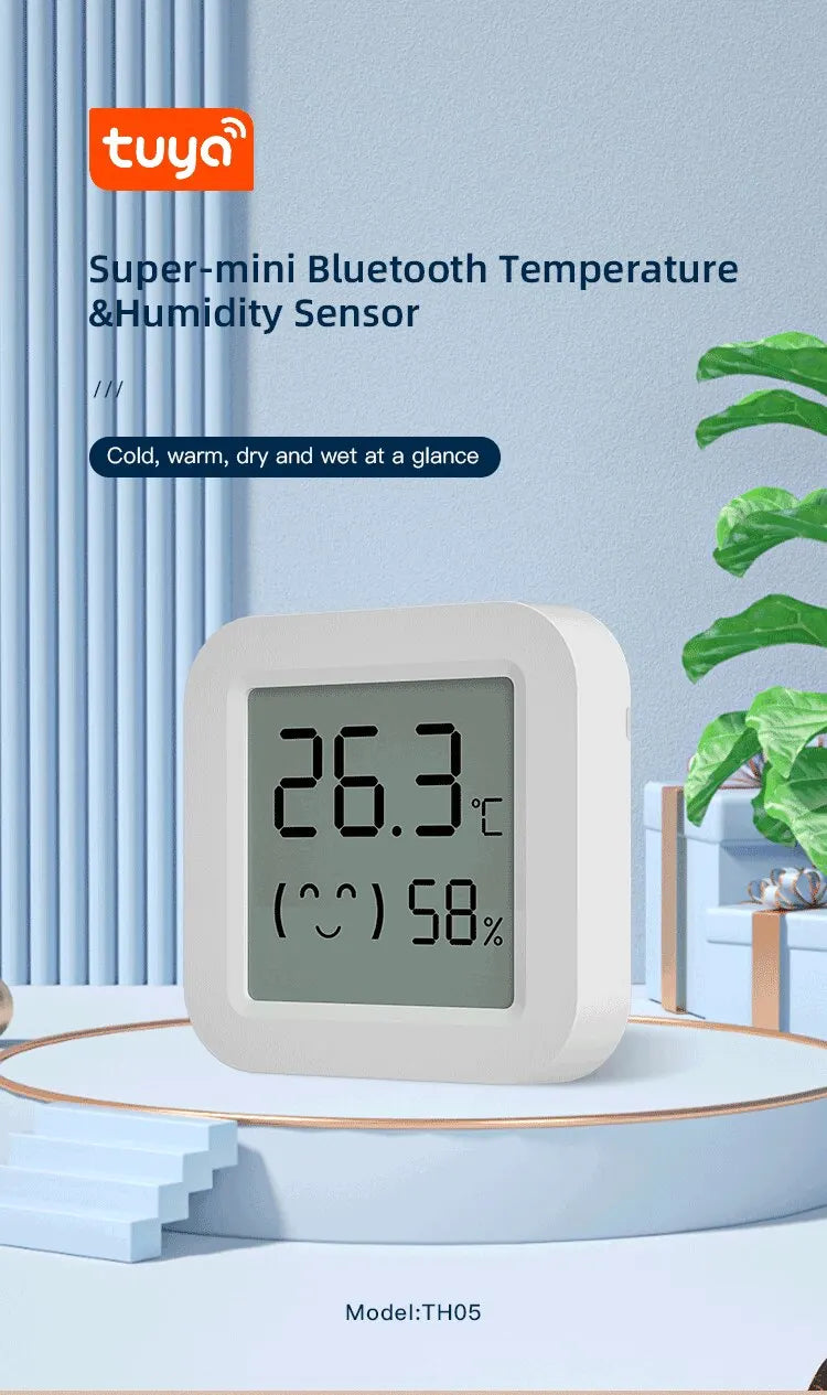Tuya Temperature Humidity Sensor Mini LCD Display Compatible with Bluetooth APP Remote Control Thermometer Hygrometer