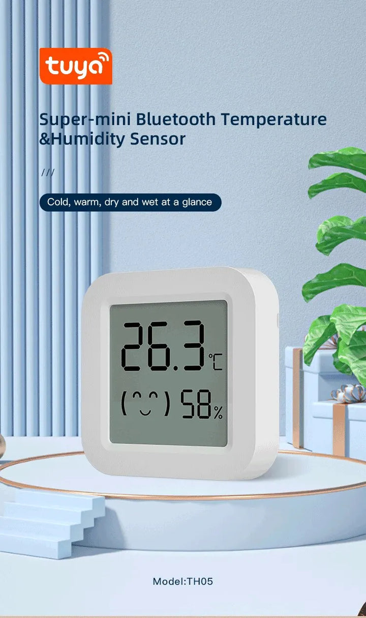 Tuya Temperature Humidity Sensor Mini LCD Display Compatible with Bluetooth APP Remote Control Thermometer Hygrometer