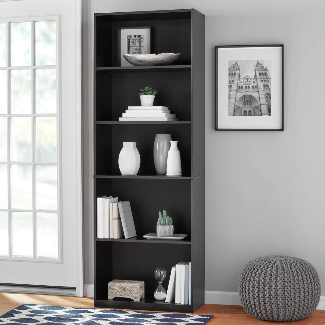 5-Shelf Dresser Bookcase White