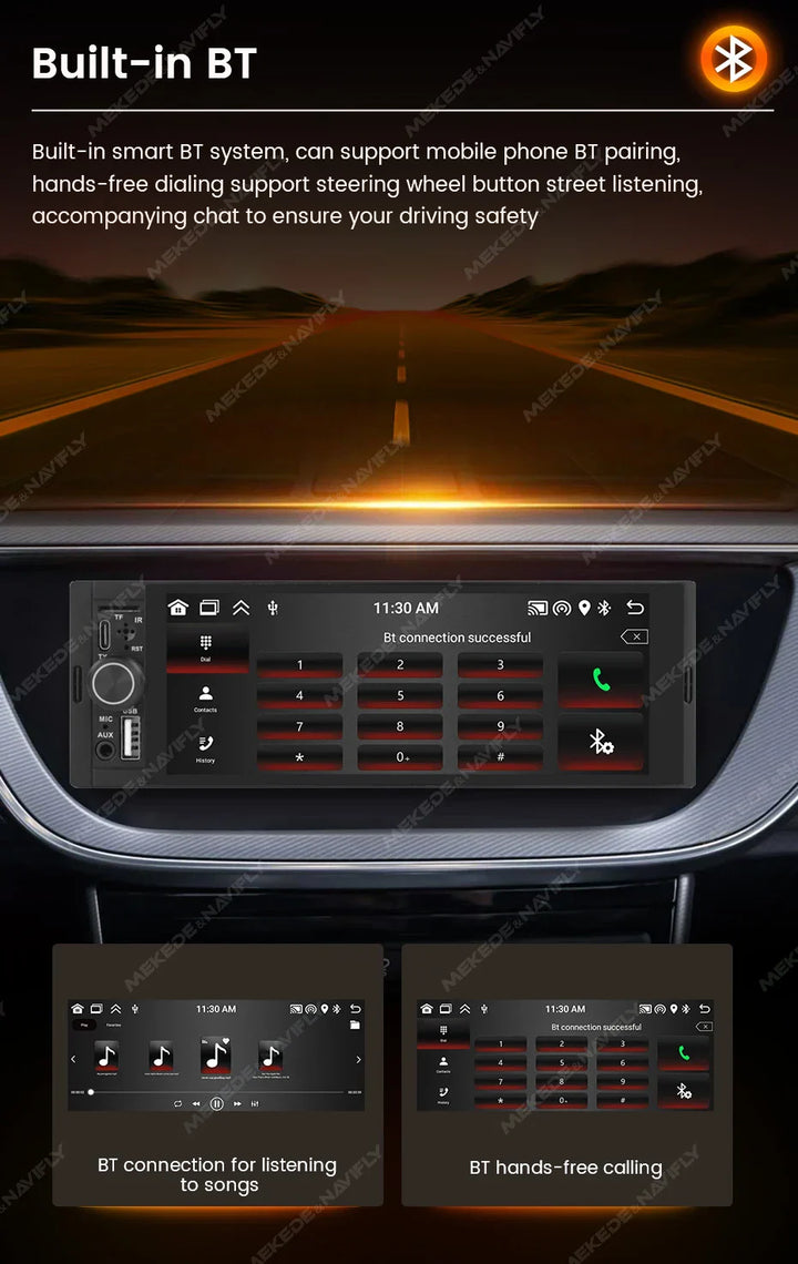 Navifly 2G+32G Universal 1 Din Android 6.86 Inch HD Touch Screen Wireless CarPlay Auto Car Radio Multimedia Video Player GPS FM