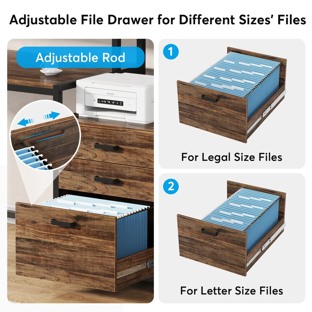 63-Inch Office Desk with Storage
