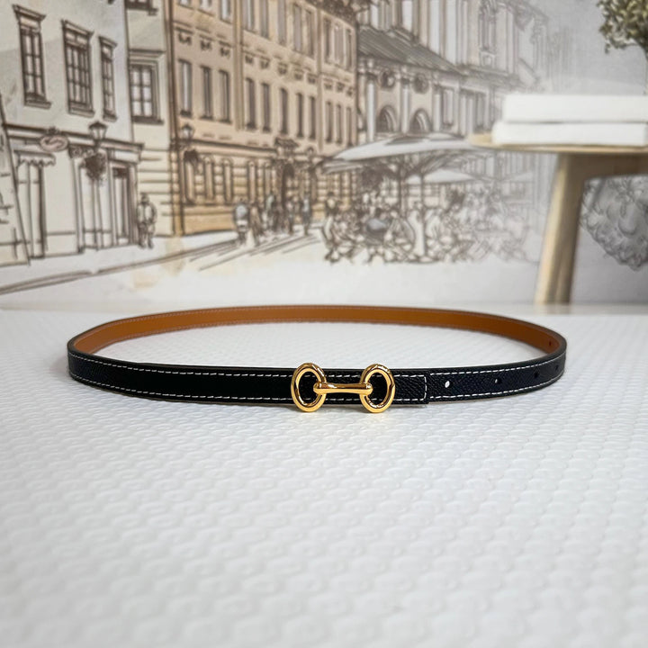 2025 New Luxury Brand Double sided Belt Width 15mm Fashion Designer Dress Jeans Women's Belt