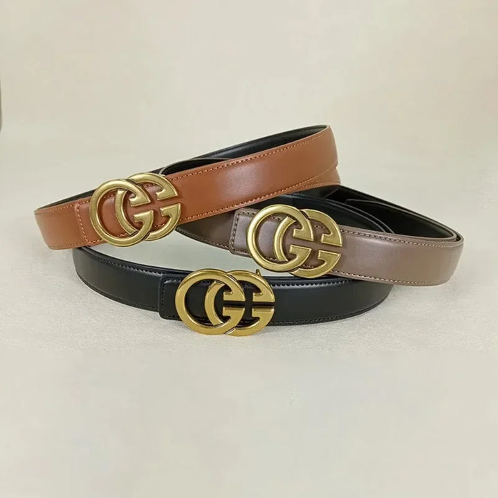 Fashion GG cowhide real leather belt for women luxury desiner Unisex men's belt elegant girdle belt female jeans waistband