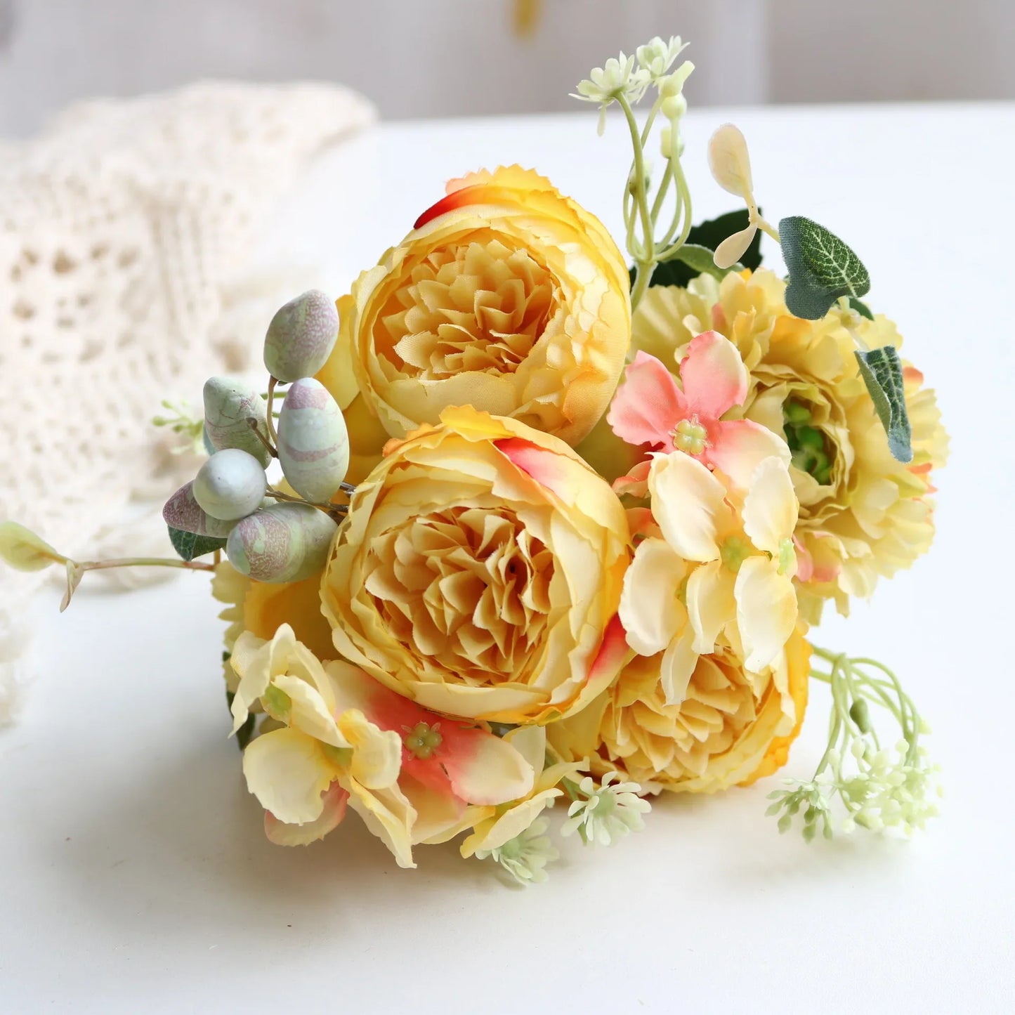 Artificial Peony Rose Bouquet