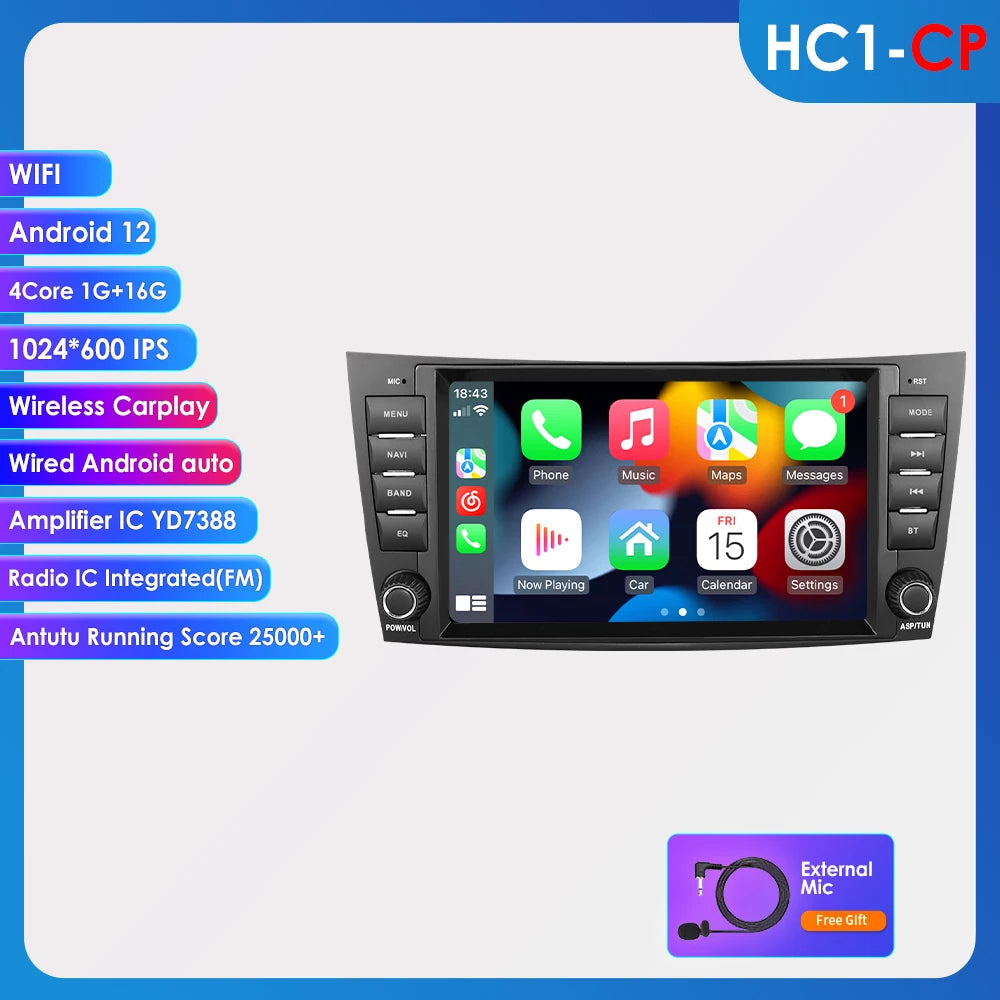 Hizpo 8" Car Radio Stereo For Benz E-Class W211 2002-2009 CLS-CLK-G-Class W463 W209 W219 GPS Navi AI Carplay Multimidia Player