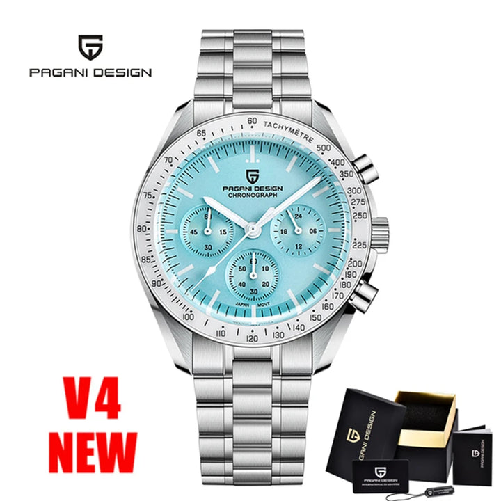 PAGANI DESIGN Moon Mens Watches 2024 Top Brand Luxury Quartz Watch For Men Chronograph Luminous Sapphire Mirror Waterproof Clock
