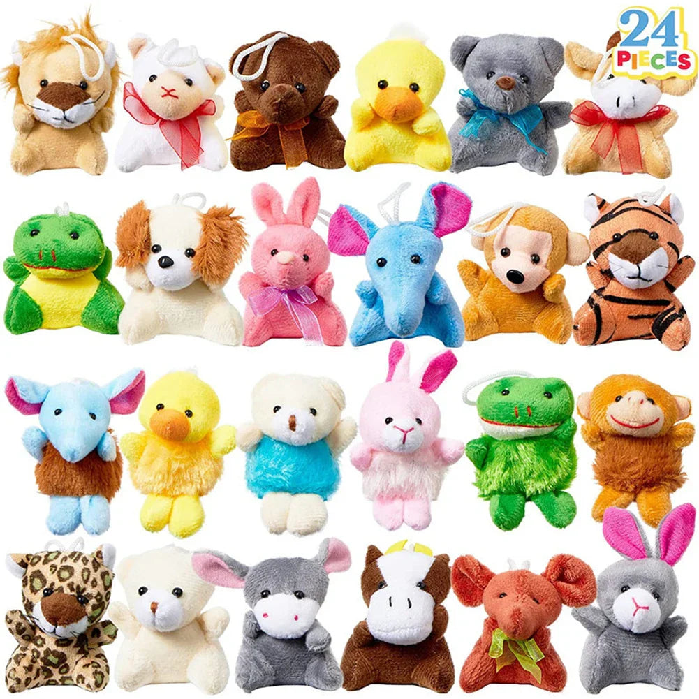 24 Pack Prefilled Easter Eggs Filled with Mini Plush Toy Easter Basket Stuffers for Kids Easter Egg Hunt Game and Party Favors