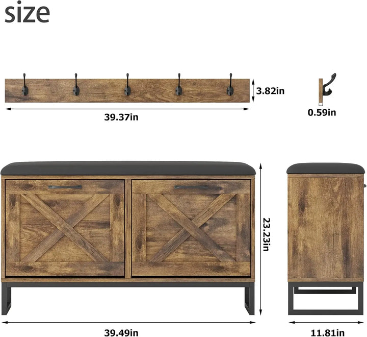 Shoe Cabinet with Flip Drawers