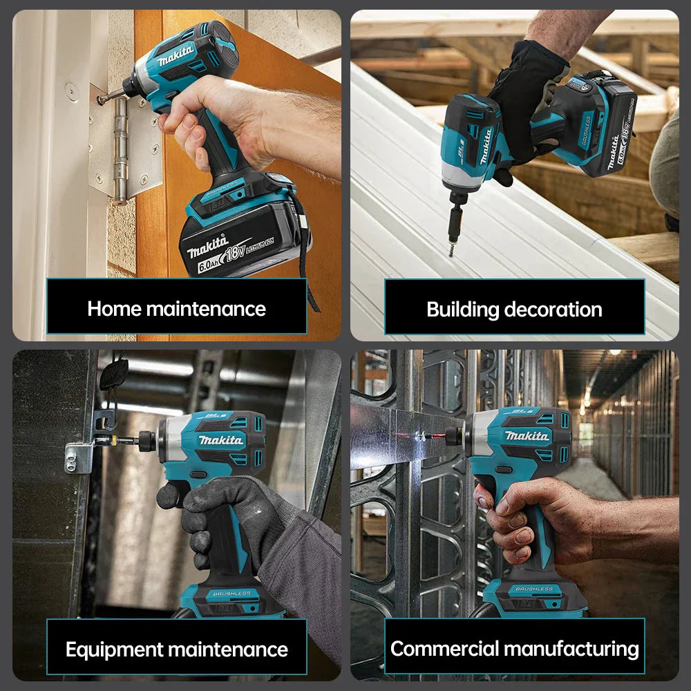 Makita Brushless Impact Driver DTD173 18V Lithium Cordless Electric Drill Power Tool Multifunction Household Tool（No Battery）
