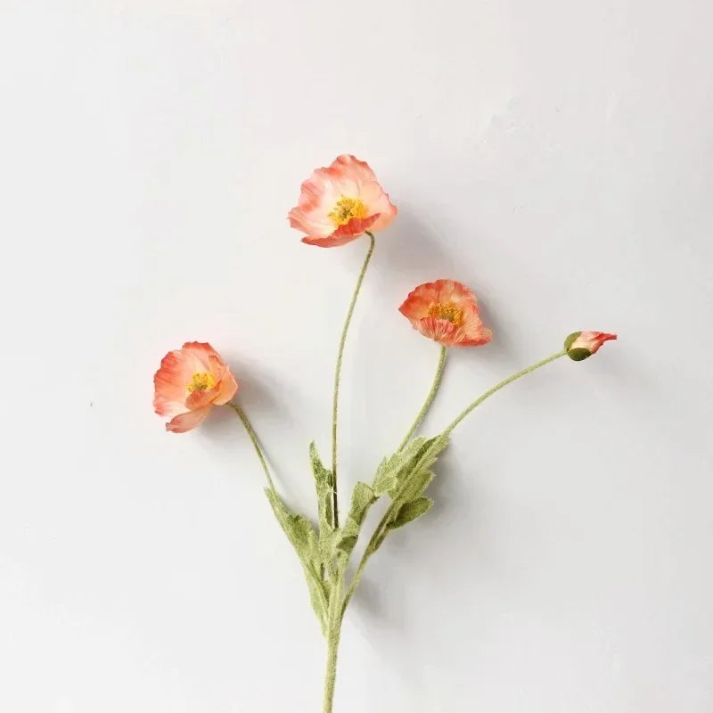 Artificial Silk Poppy Flowers Bouquet