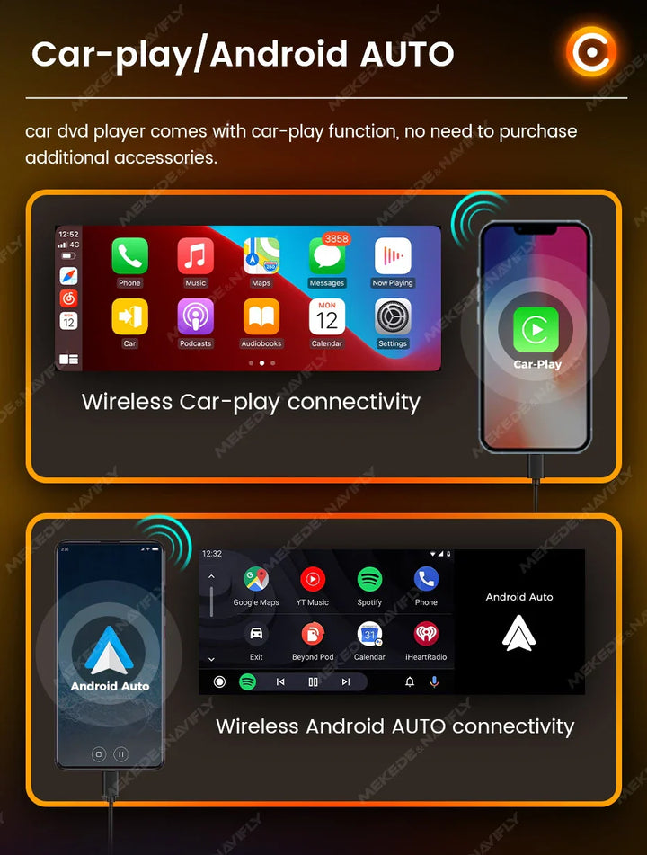 Navifly 2G+32G Universal 1 Din Android 6.86 Inch HD Touch Screen Wireless CarPlay Auto Car Radio Multimedia Video Player GPS FM
