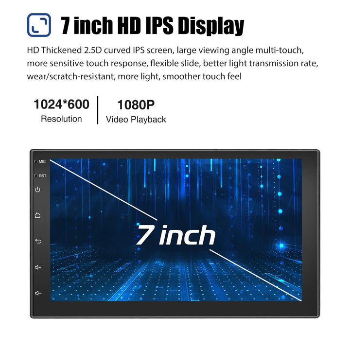 ESSGOO Car Stereo Radio Wireless CarPlay Android Auto 2 DIN 7" Car Stereo HD FM-Radio GPS Touch Screen Head Unit 4+64G DAB+AHD