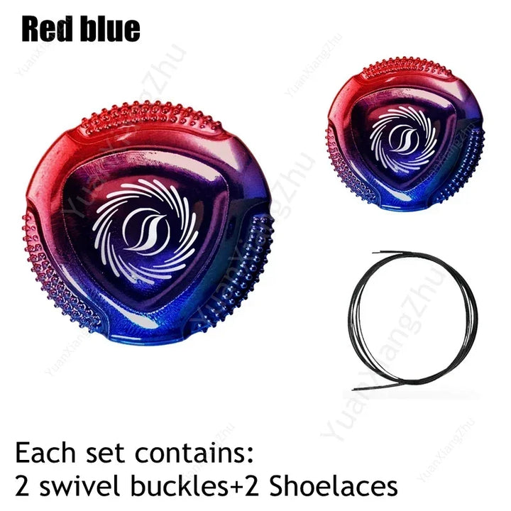 1 Pair Metal Wire Swivel Automatic Buckle Shoelaec No Tie Shoe Laces Quick Lock Shoestrings Women Man Shoelaces for Sneaker New