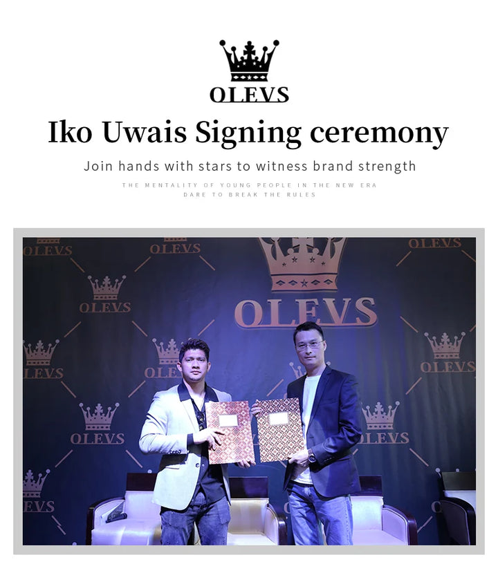 OLEVS Original Brand High Fashion Men's watch WaterproofCalendar Quartz Watch for Male Luminous Stainless Steel Authentic Watch
