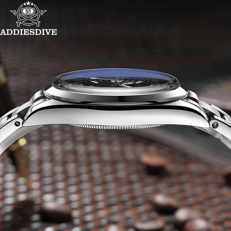 ADDIESDIVE Top Brand Men's Luxury Stainless Steel Wristwatch Sapphire Glass Luminous 100m Waterproof Reloj Hombre Quartz Watches