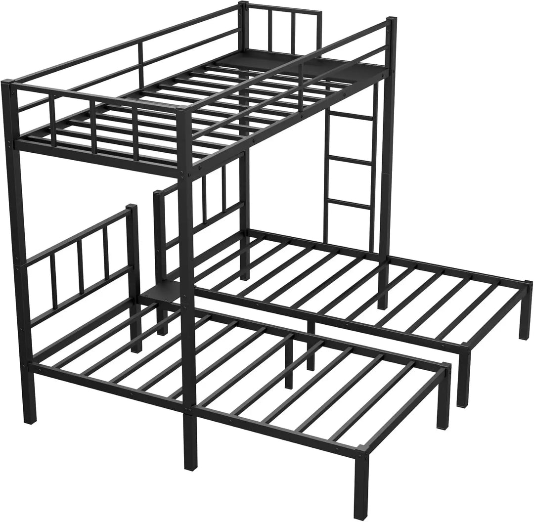 Twin Triple Bunk Bed with Desk