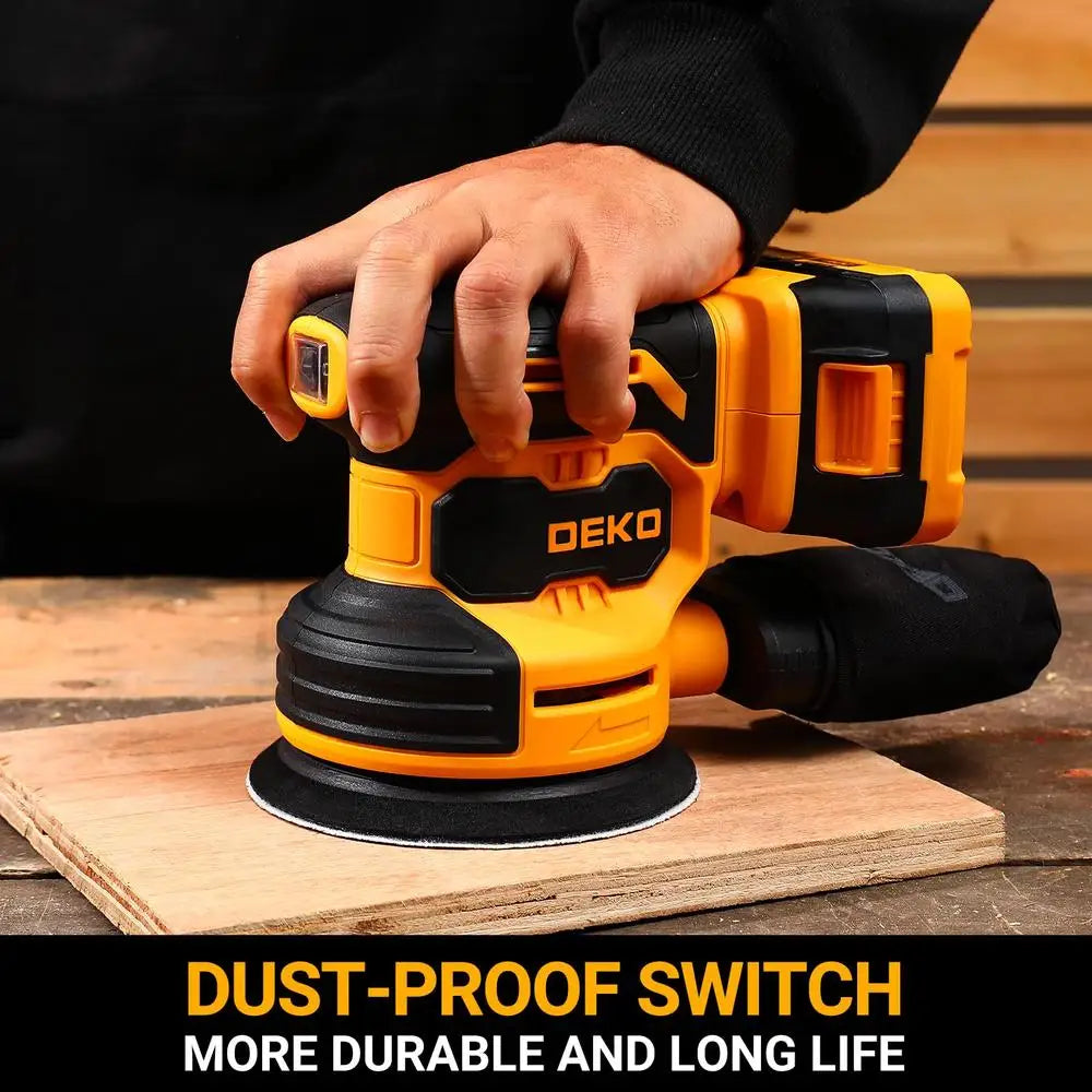 Cordless Orbital Sander with Battery & Charger Adjustable Speed Range Portable Electric Hand Sander Dust Bag & Vacuum Attachment