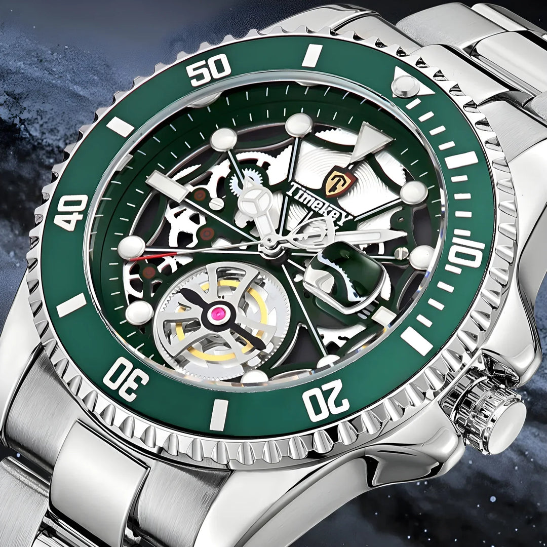 1pc men's quartz watch, mechanical watch shape, big brand design, rotating bezel, business, daily wear. Valentine's Gift
