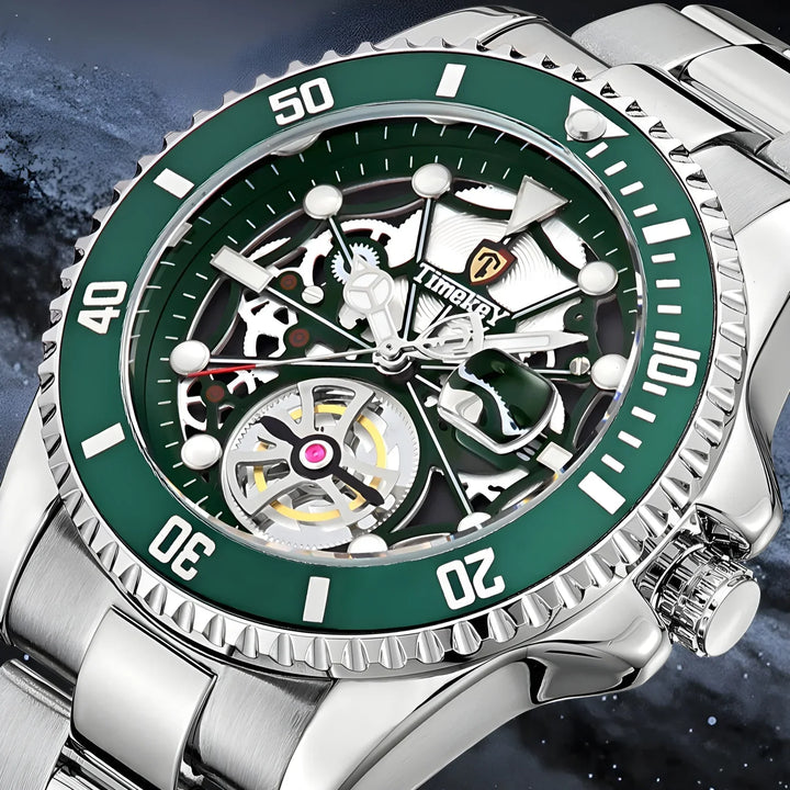 1pc men's quartz watch, mechanical watch shape, big brand design, rotating bezel, business, daily wear. Valentine's Gift