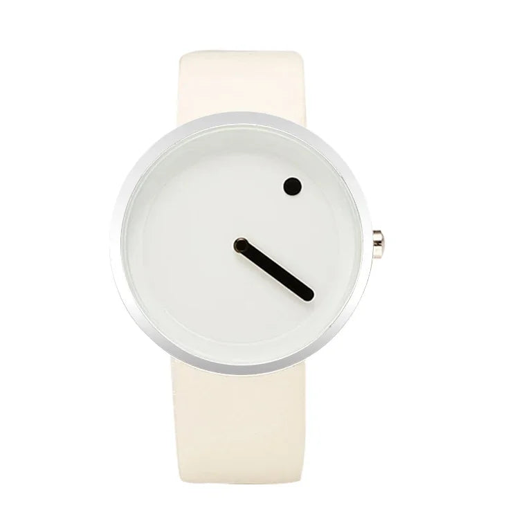 Geekthink Top Brand Creative Quartz Watch for Men Women Luxury Casual Leather Strap Quartz-Watch Simple Designer Fashion Clock
