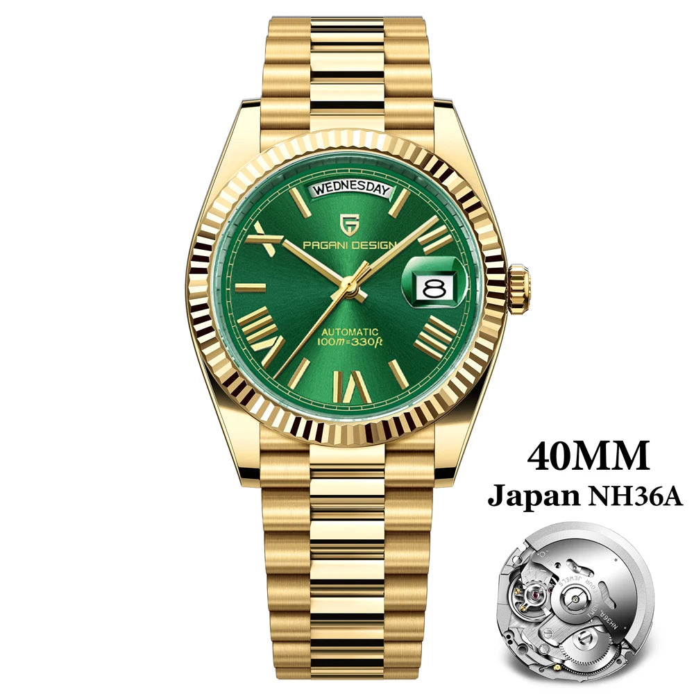 2024 New PAGANI DESIGN Rose Gold DD40 Luxury Automatic Watch Men Mechanical Wrist Watches Men Japan NH36A AR Sapphire crystal