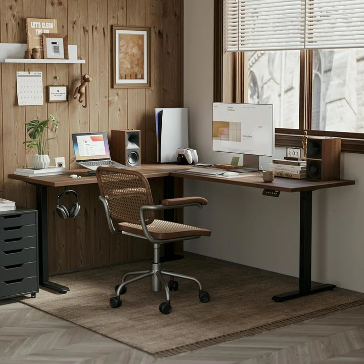 L-Shaped Adjustable Height Standing Desk