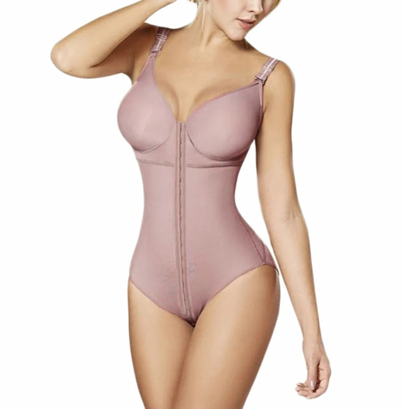 Fajas Colombianas Women Waist Fat Burning Body Shaping Bodysuit Postpartum Tummy Control Shapewear Panty Body Shaper With Bra