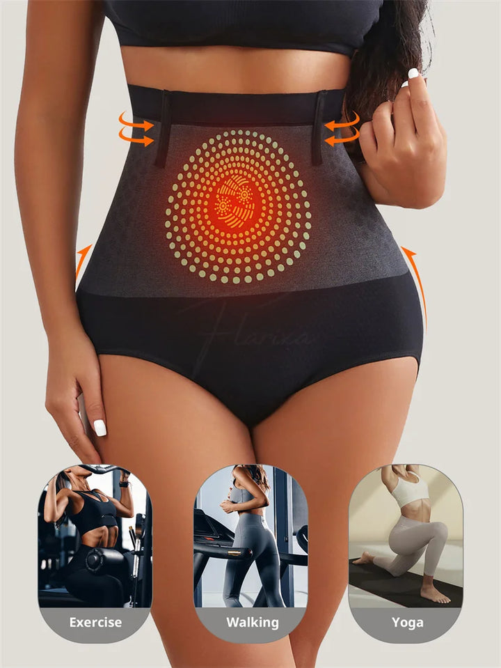 Flarixa High Waist Tummy Control Body Shaper Butt Lifting Panties for Women Seamless Shapewear Panty Sweat Underwear Briefs