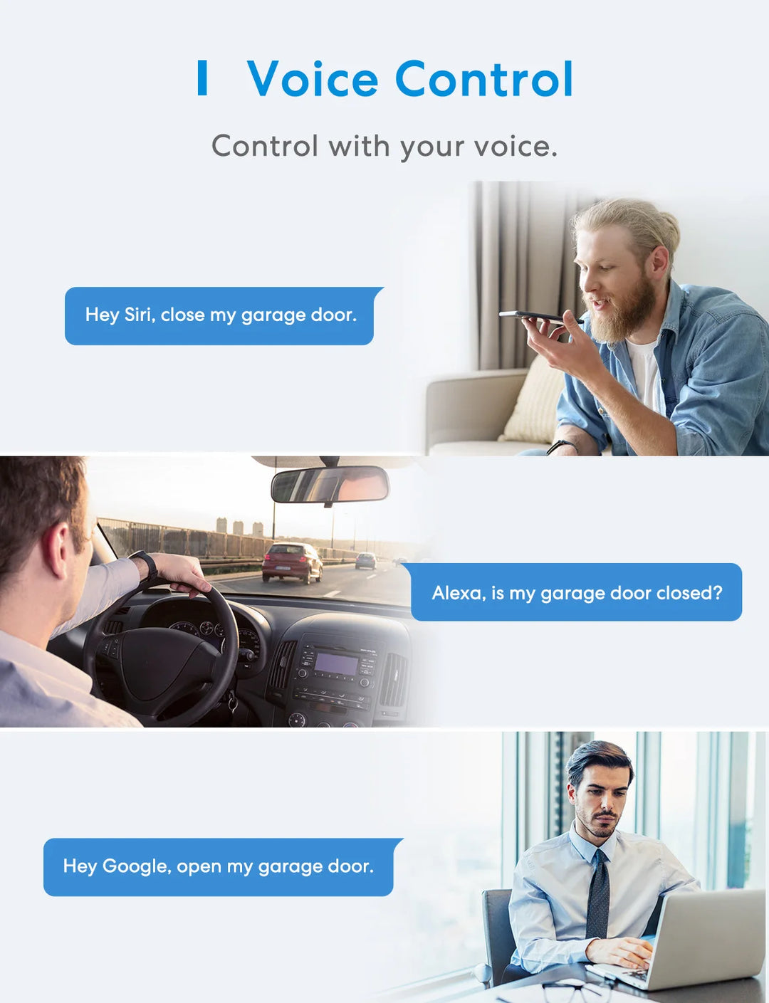 Meross HomeKit Smart WiFi Garage Door Opener WiFi Sensors Controller Remote Control Support Alexa Google Assistant SmartThings
