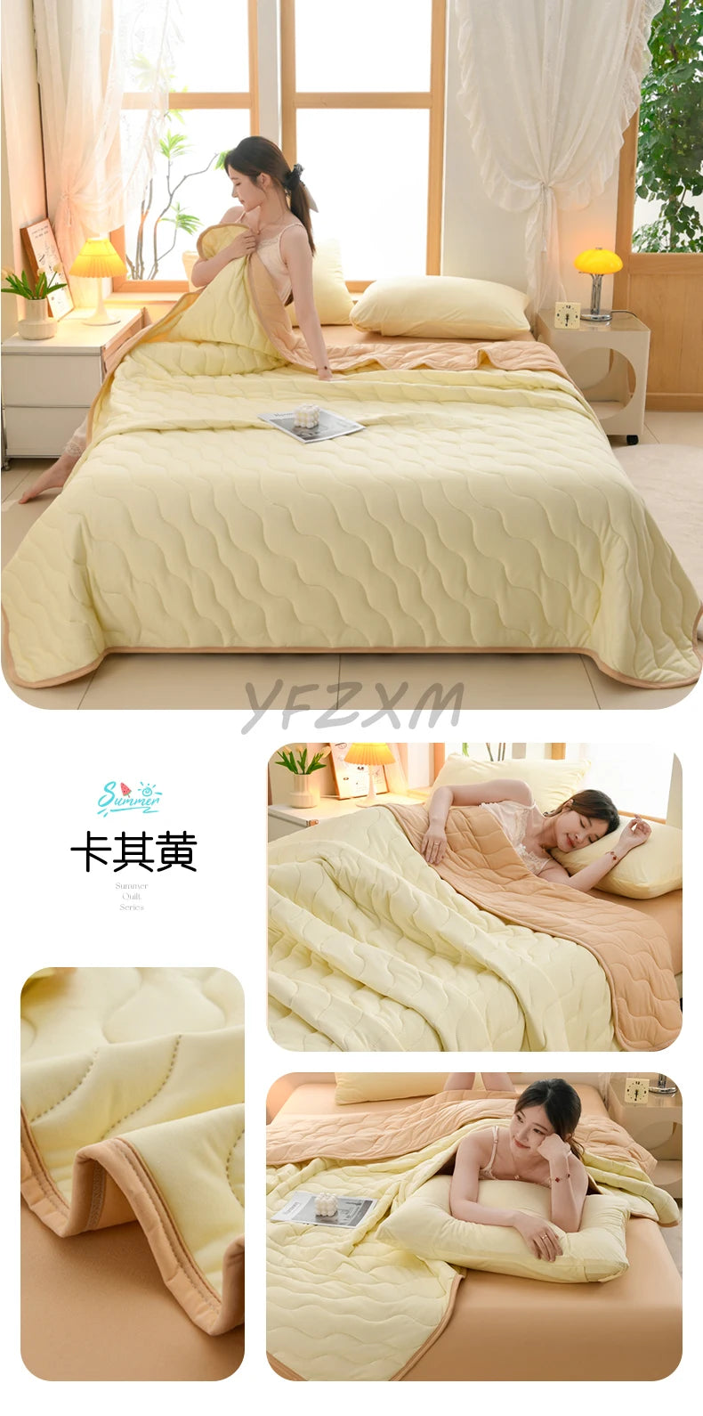 New Florals Spring Summer Blanket for Single Double Soft Skin-friendly Quilt Breathable Comfortable Air Conditioning Comforter