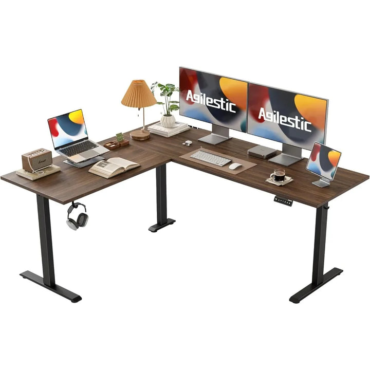 L-Shaped Adjustable Height Standing Desk