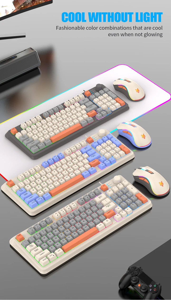 K820 USB Wired Game Keyboard Mouse Set Illuminated Desktop/Laptop Home Office Female Male Keyboard
