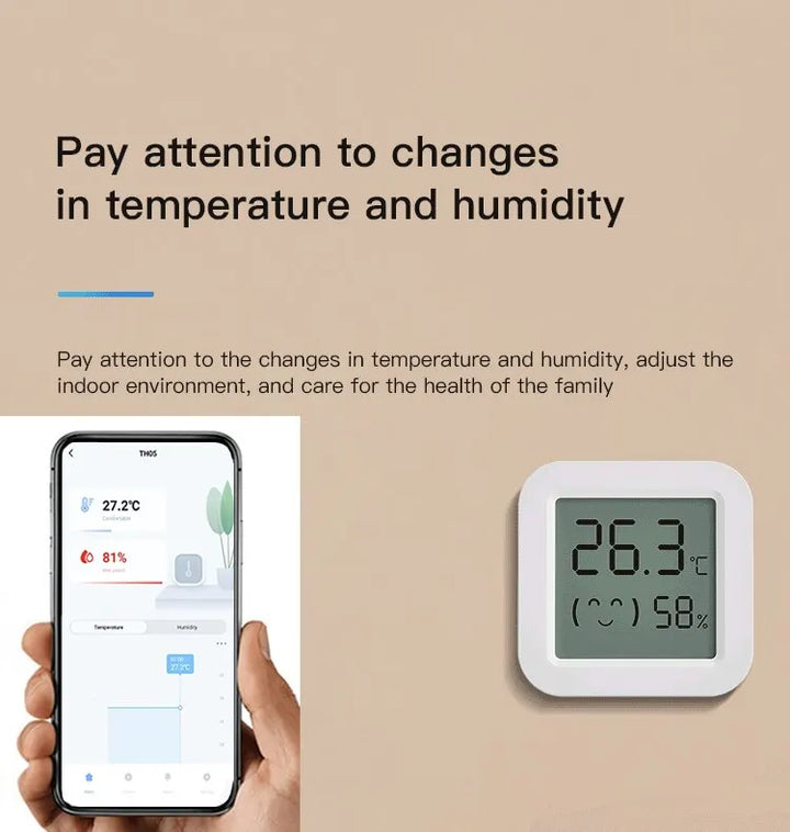 Tuya Temperature Humidity Sensor Mini LCD Display Compatible with Bluetooth APP Remote Control Thermometer Hygrometer