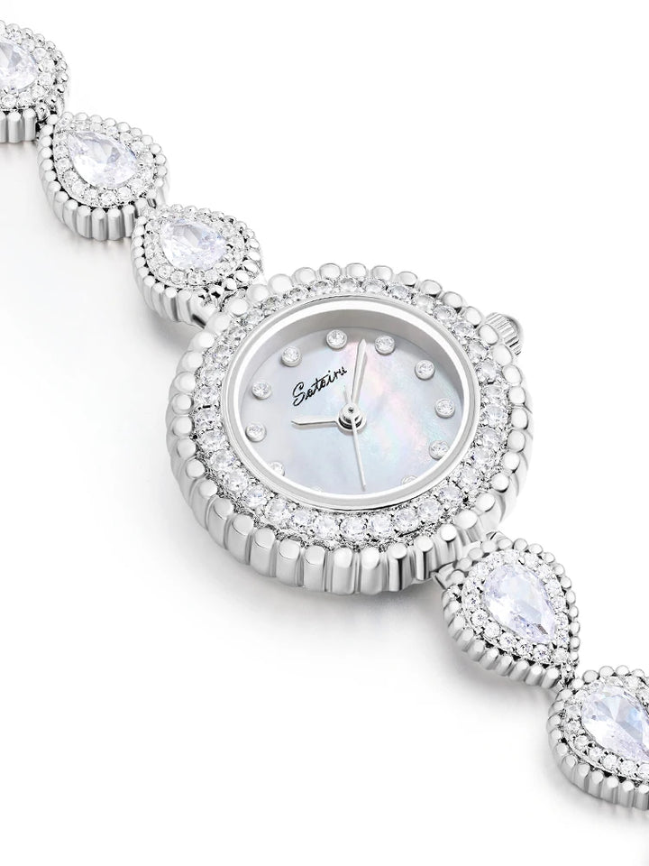 Sotoiru Luxury Bracelet Party Watches For Women Zircon Waterdrop Shape Quartz Wristwatch Jewel Accessory Gifts For Woman