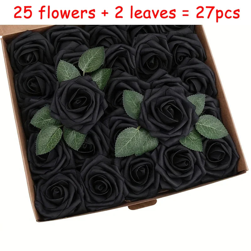 Artificial Roses with Stems