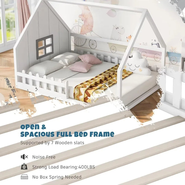 Full Size House Floor Bed