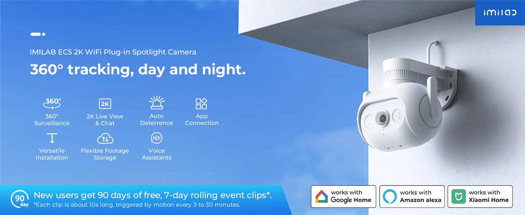 IMILAB EC5 -Smart Security System Kit, Outdoor Video Surveillance, Wireless App Control, Floodlight Camera, Wi-Fi, 2K
