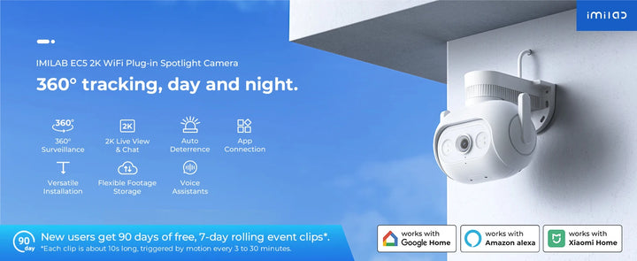 IMILAB EC5 -Smart Security System Kit, Outdoor Video Surveillance, Wireless App Control, Floodlight Camera, Wi-Fi, 2K